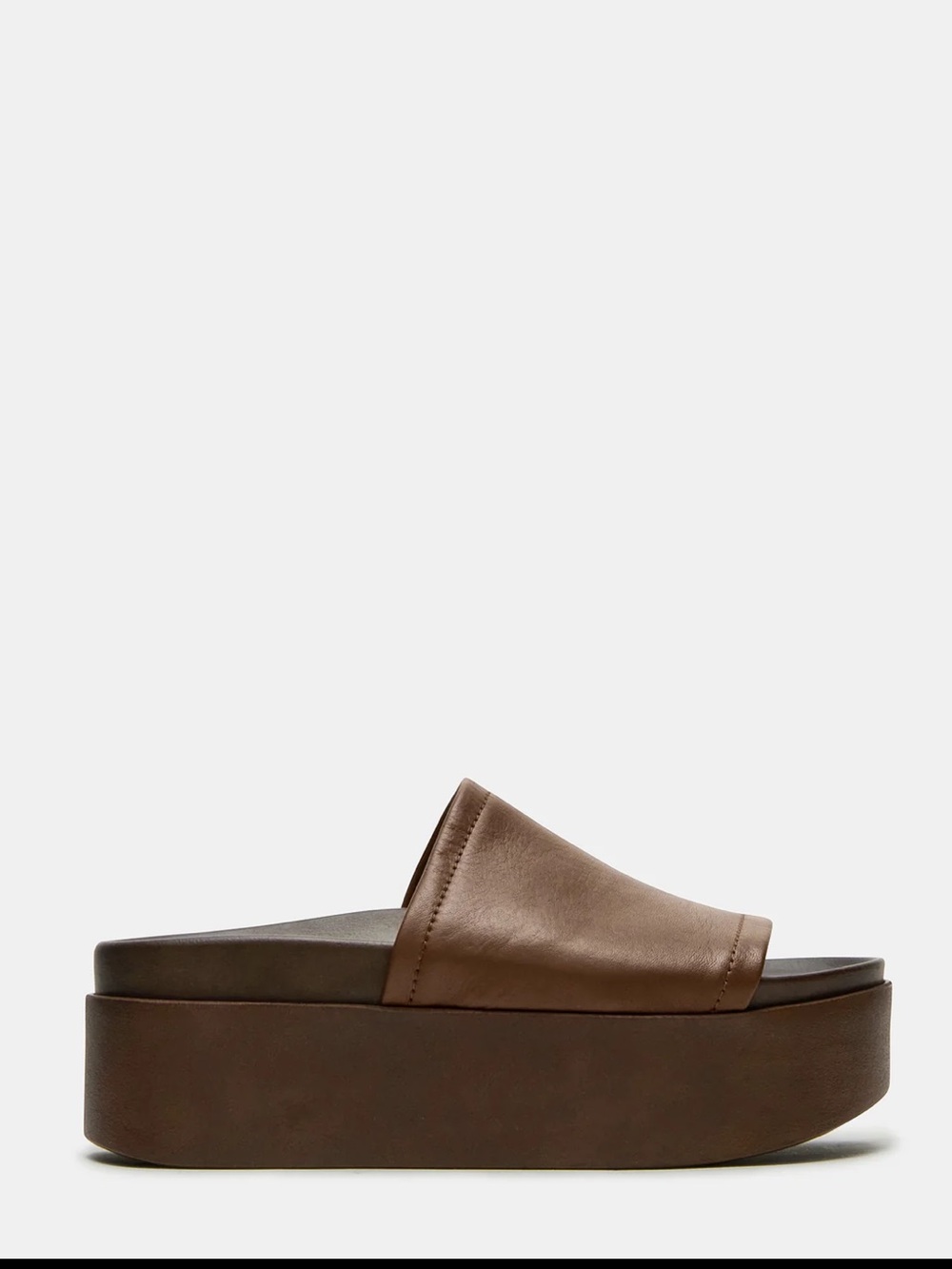 Steve Madden Brown Platform Slide Sandals